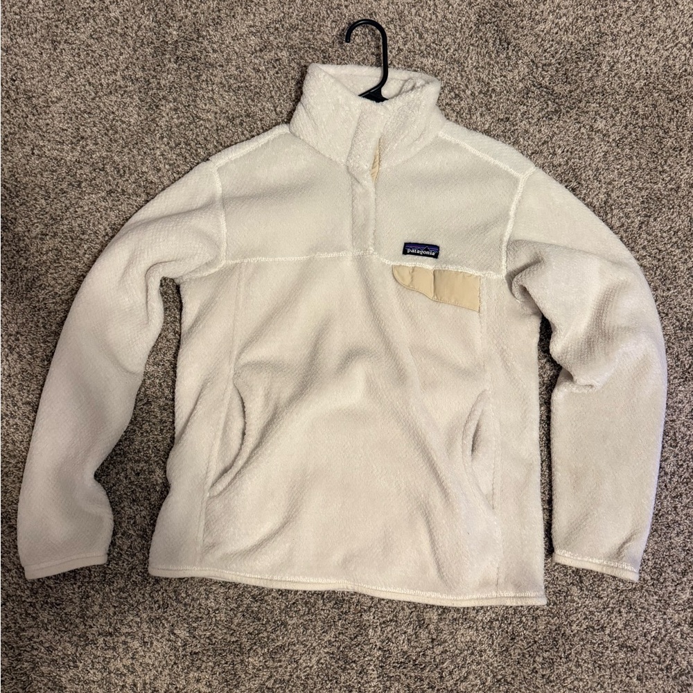 Patagonia Cream/Beige Fleece Quarter-Zip Pullover